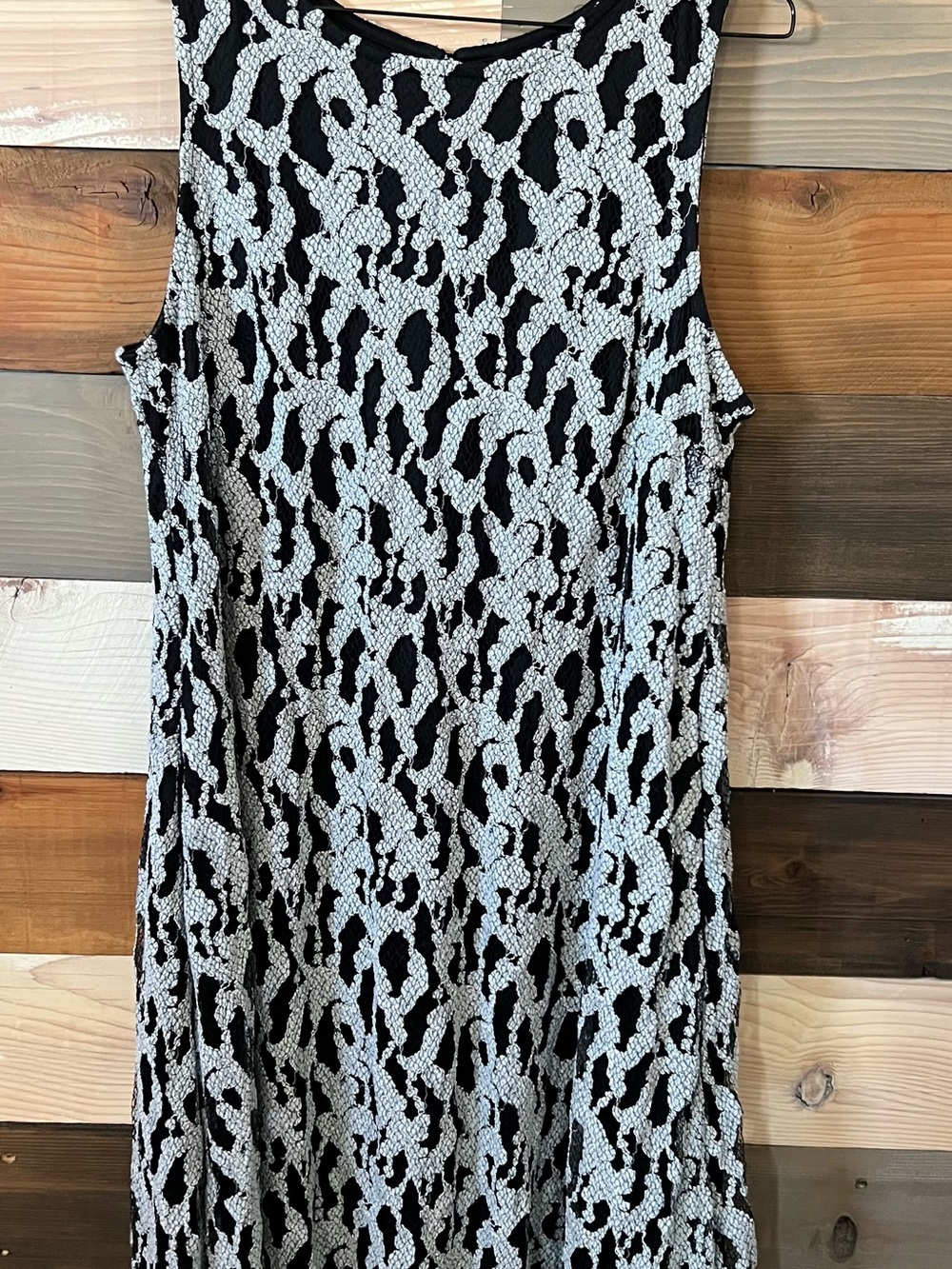 Lane Bryant Black and White Patterned Midi Dress